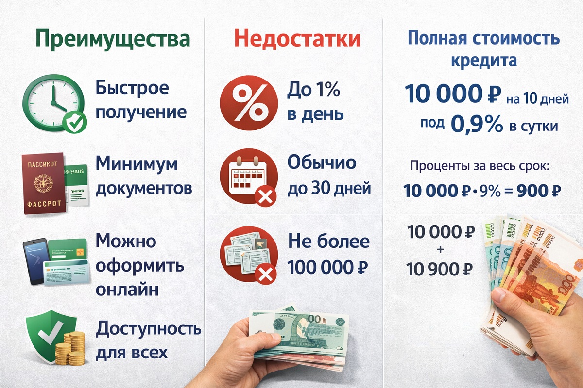 Преимущества и недостатки займа до зарплаты